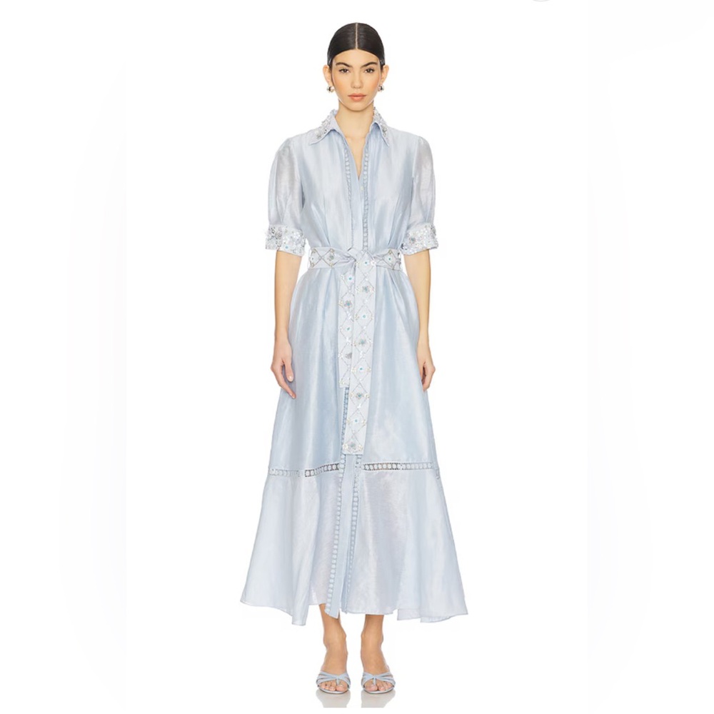 Elegant Light Blue Maxi Dress